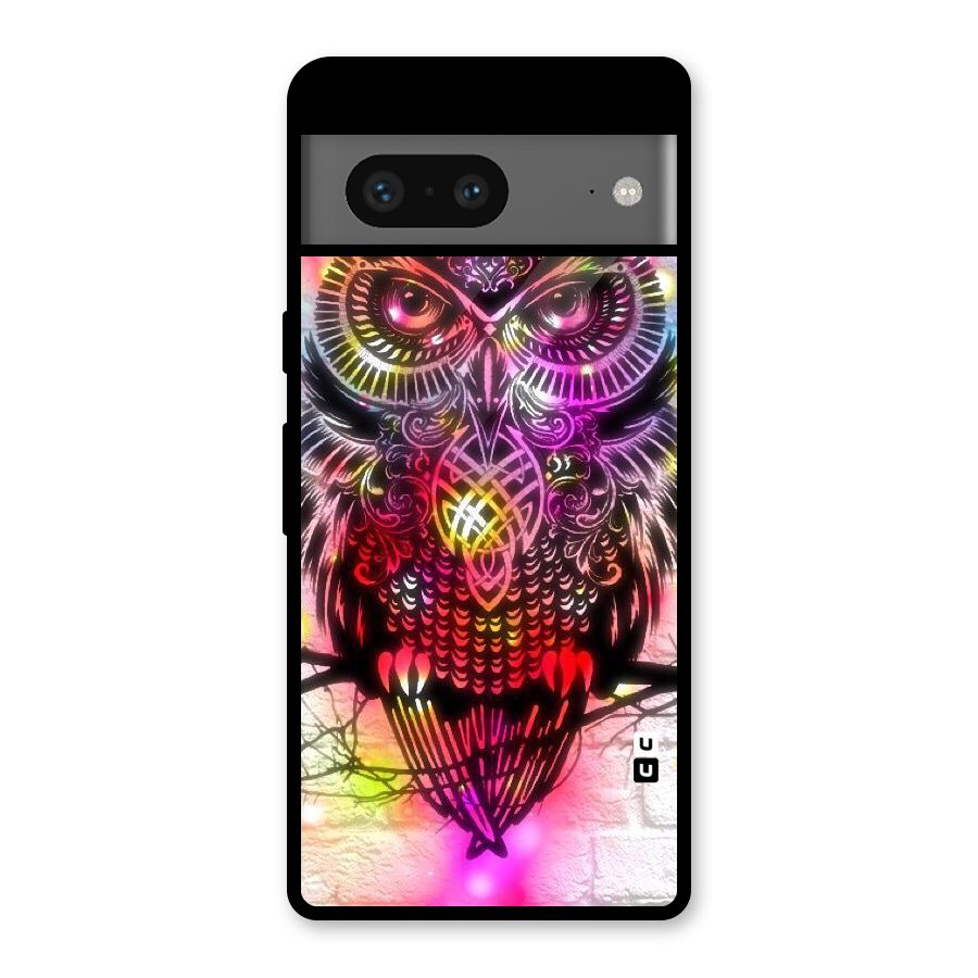 Colourful Owl Glass Back Case for Google Pixel 7