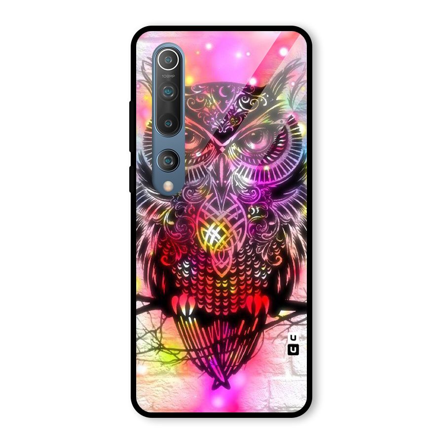 Colourful Owl Glass Back Case for Mi 10
