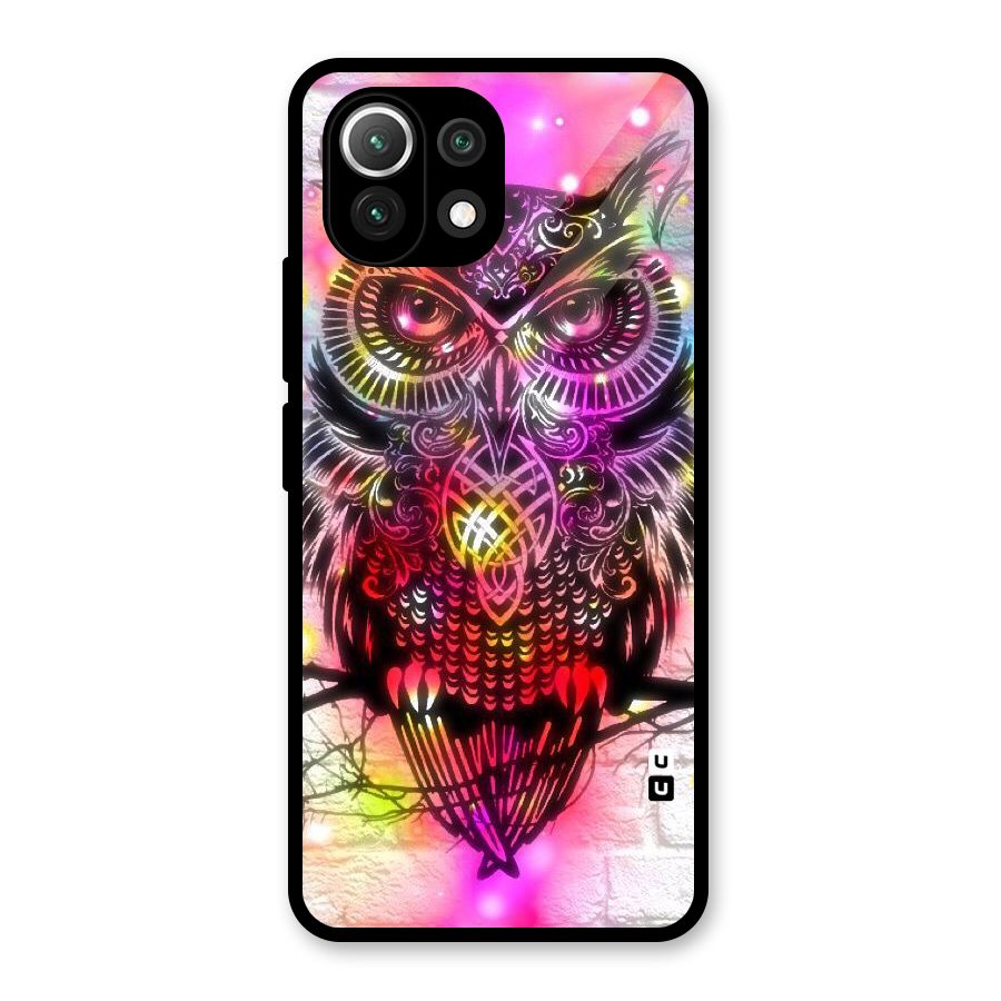 Colourful Owl Glass Back Case for Mi 11 Lite NE 5G