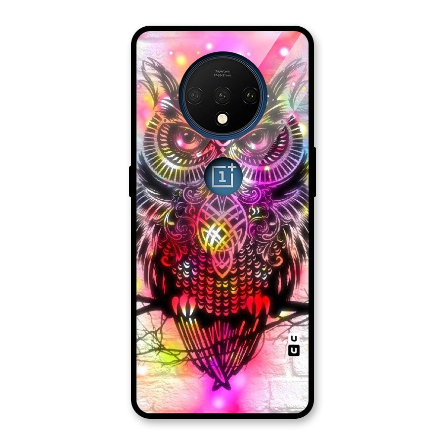 Colourful Owl Glass Back Case for OnePlus 7T