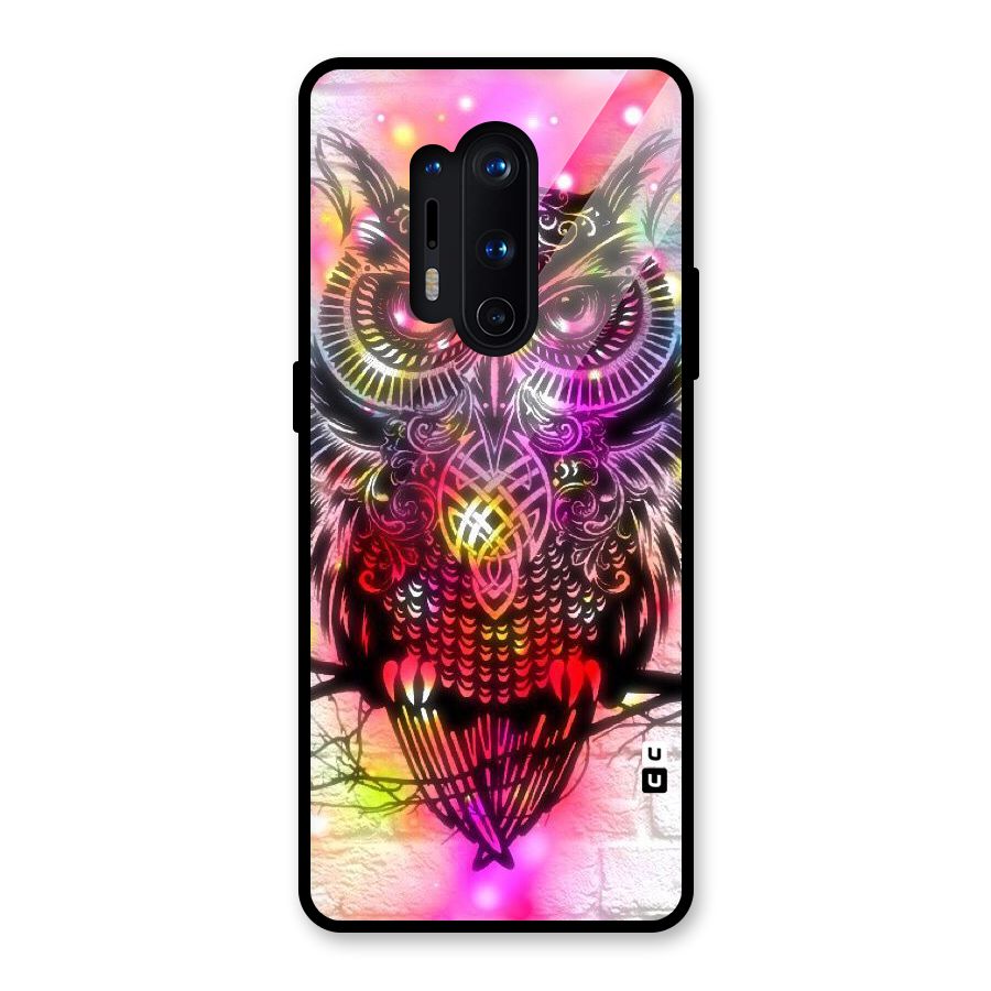 Colourful Owl Glass Back Case for OnePlus 8 Pro