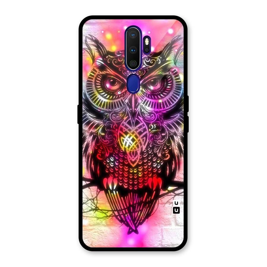 Colourful Owl Glass Back Case for Oppo A9 (2020)