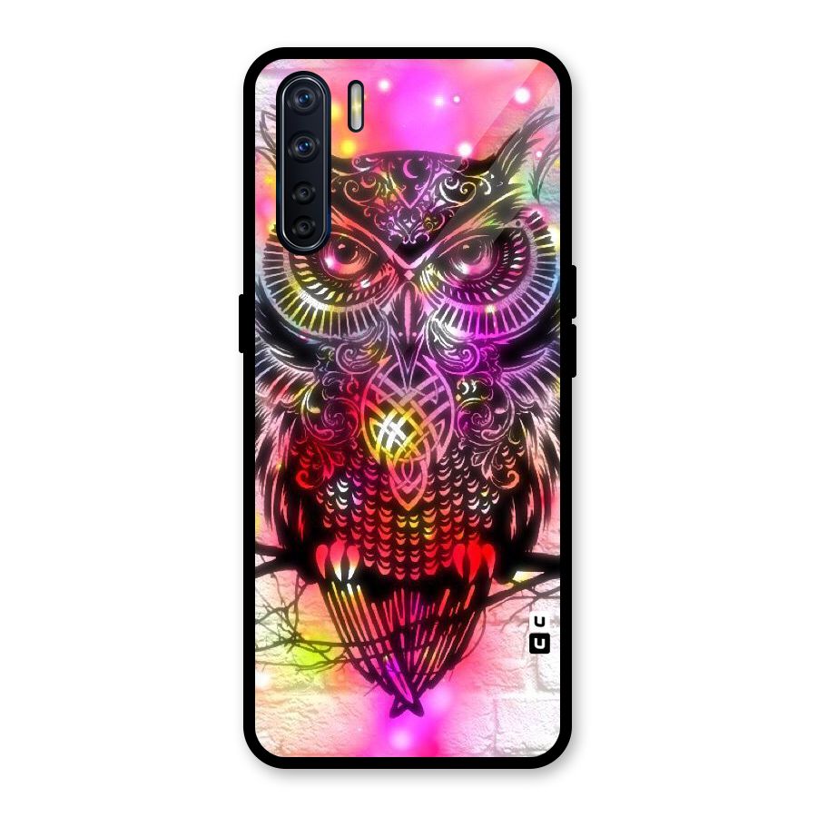 Colourful Owl Glass Back Case for Oppo F15