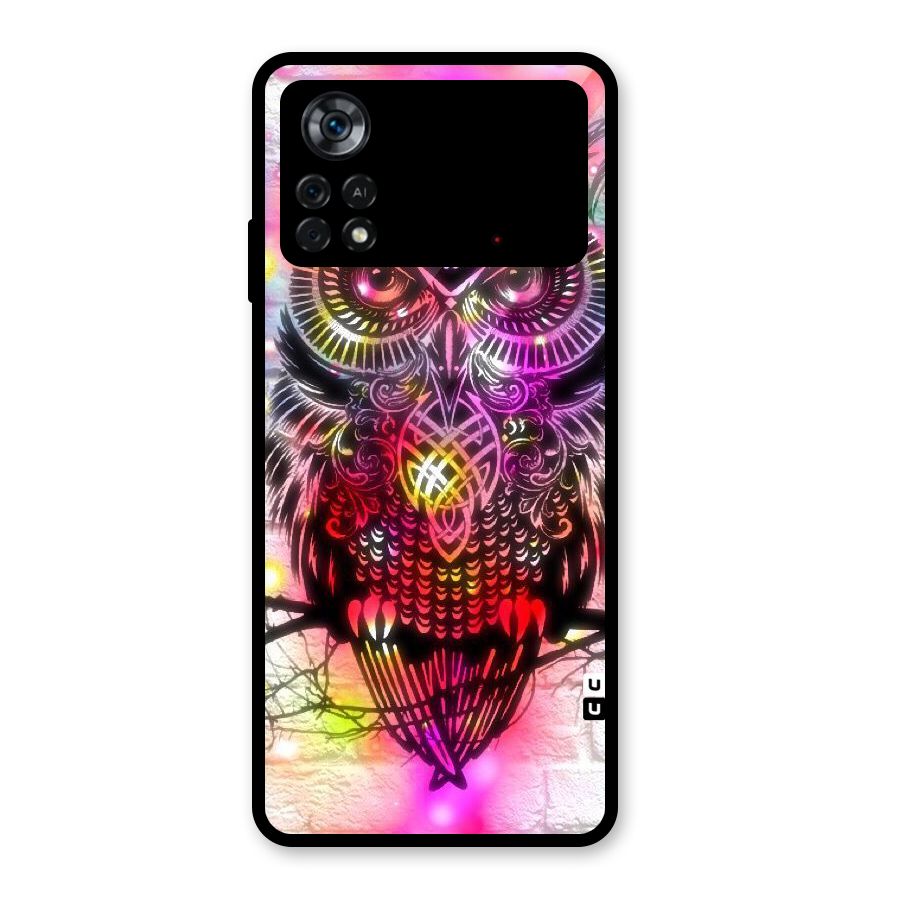 Colourful Owl Glass Back Case for Poco X4 Pro 5G