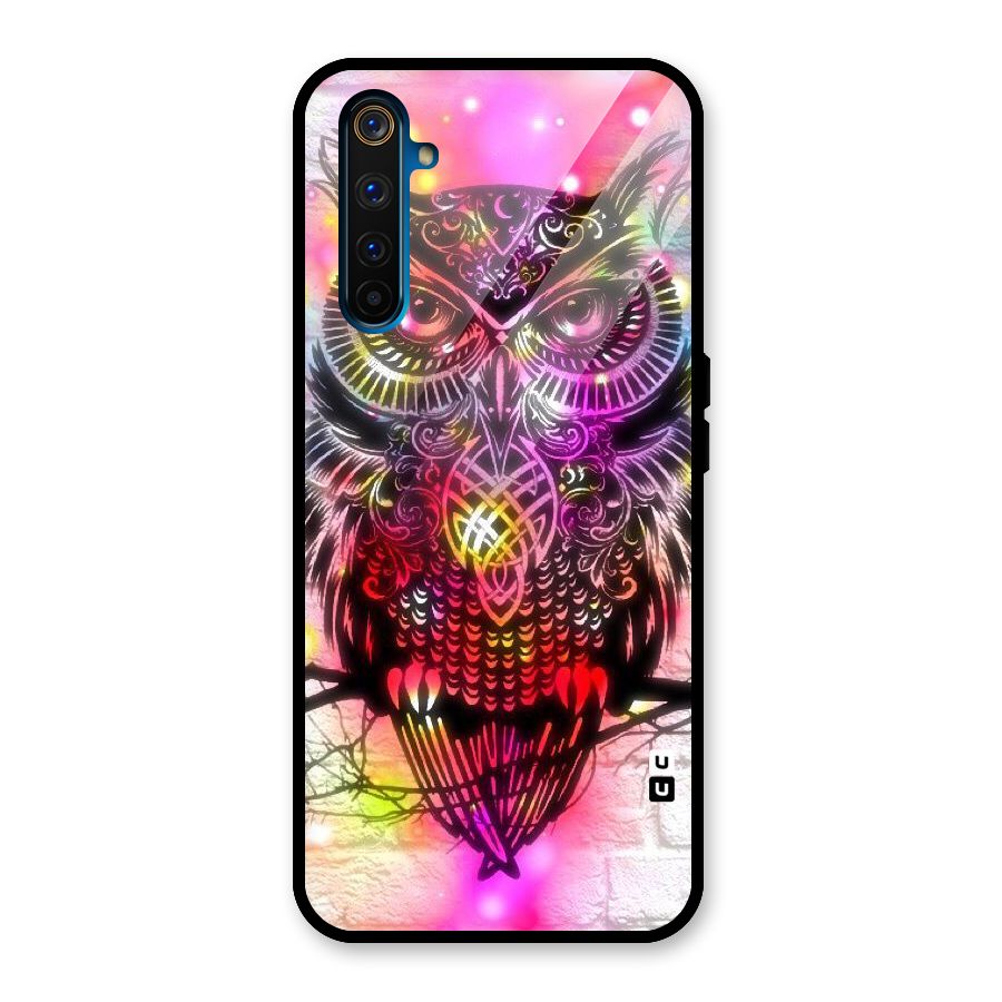 Colourful Owl Glass Back Case for Realme 6 Pro