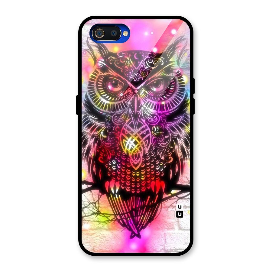 Colourful Owl Glass Back Case for Realme C2