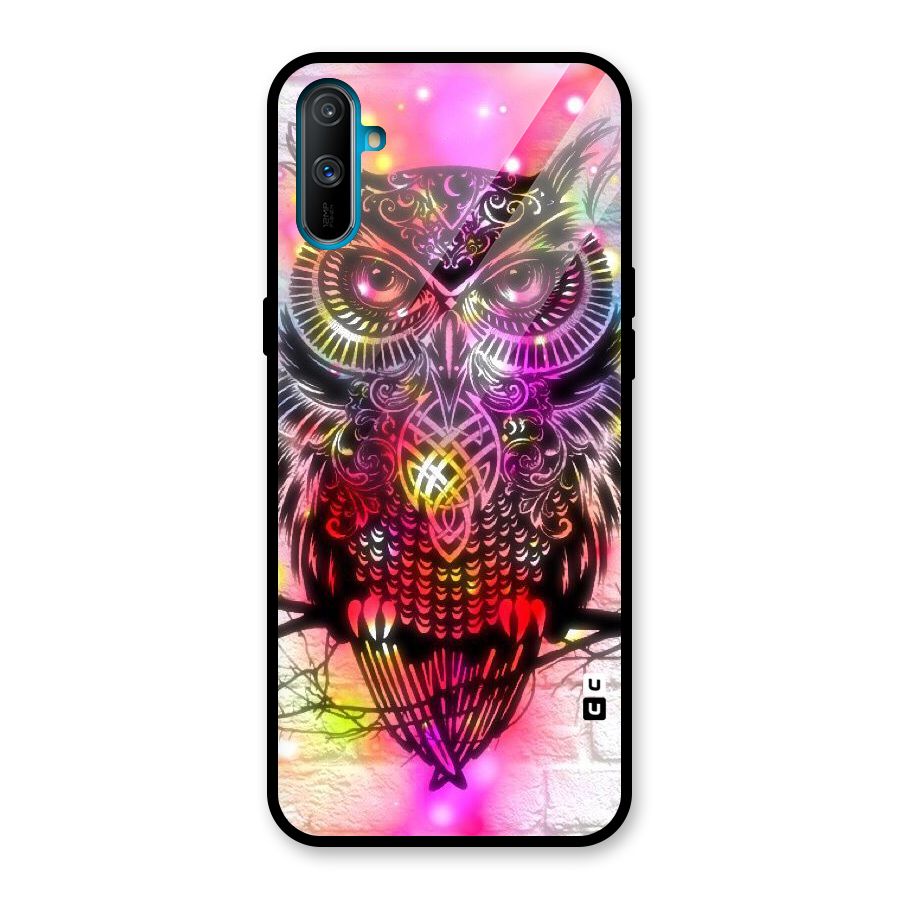 Colourful Owl Glass Back Case for Realme C3