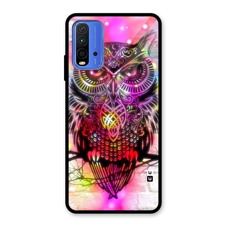 Colourful Owl Glass Back Case for Redmi 9 Power
