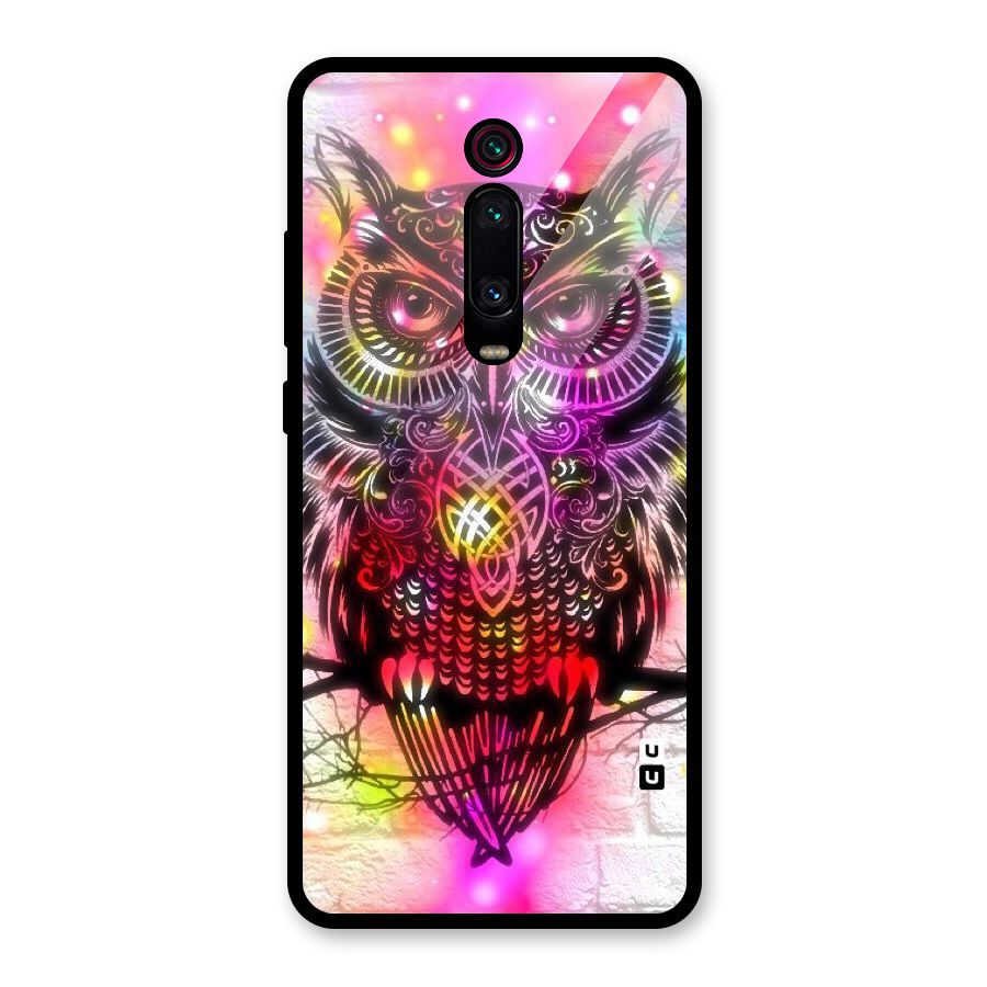 Colourful Owl Glass Back Case for Redmi K20 Pro