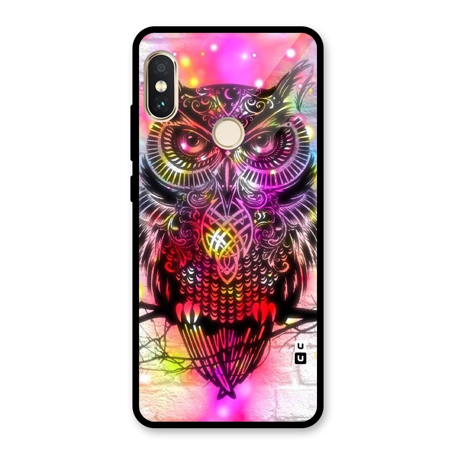 Colourful Owl Glass Back Case for Redmi Note 5 Pro