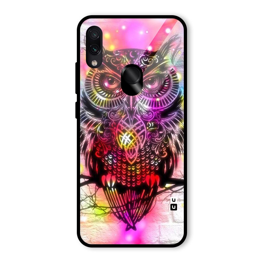 Colourful Owl Glass Back Case for Redmi Note 7S