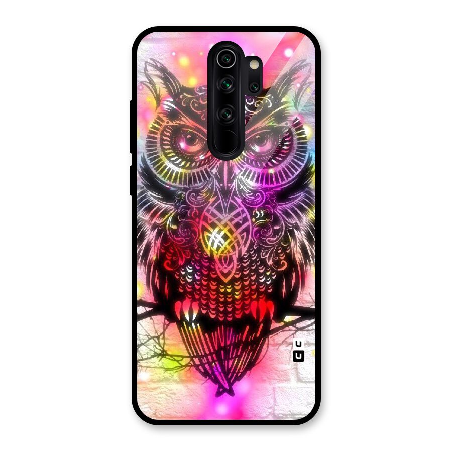 Colourful Owl Glass Back Case for Redmi Note 8 Pro