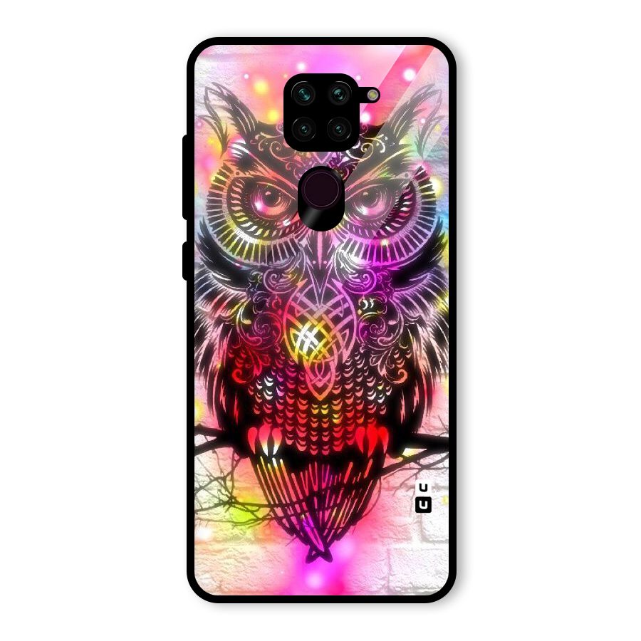 Colourful Owl Glass Back Case for Redmi Note 9