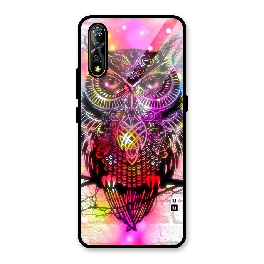 Colourful Owl Glass Back Case for Vivo S1