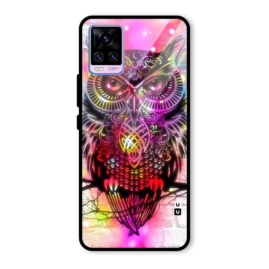 Colourful Owl Glass Back Case for Vivo V20 Pro