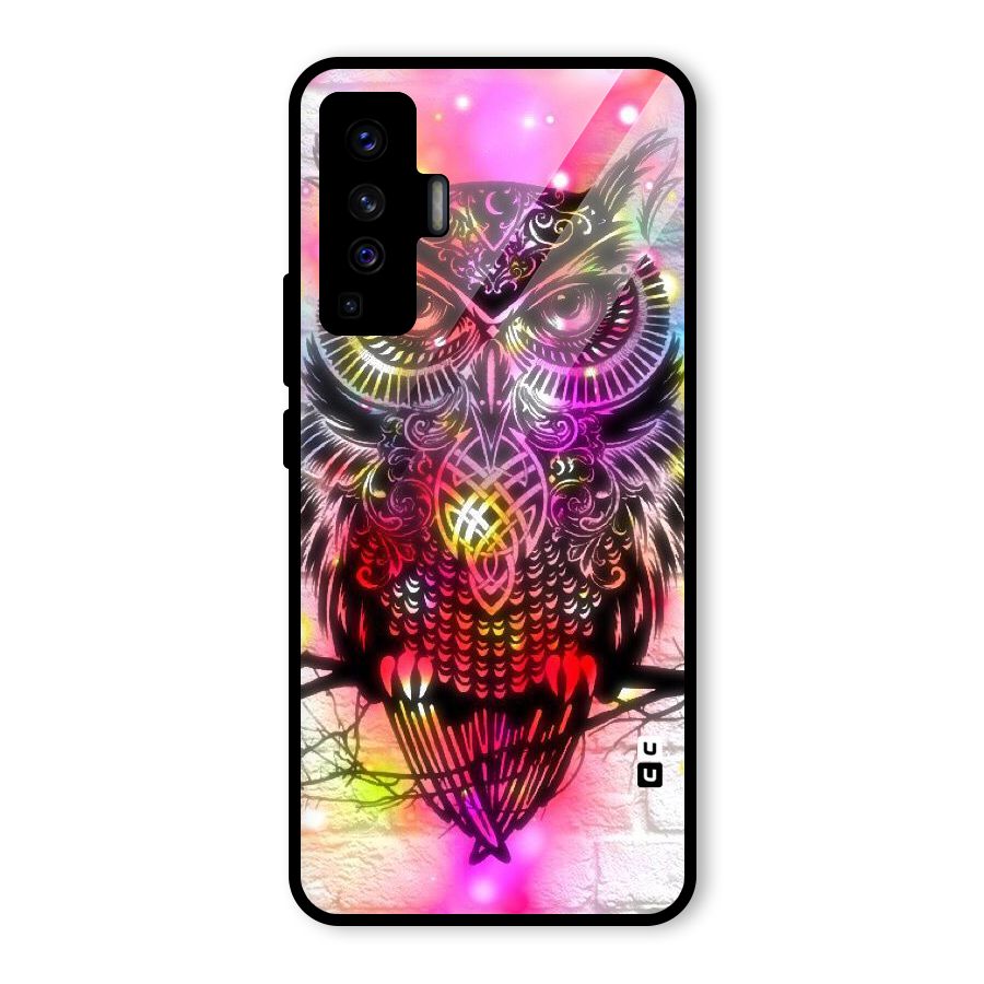 Colourful Owl Glass Back Case for Vivo X50