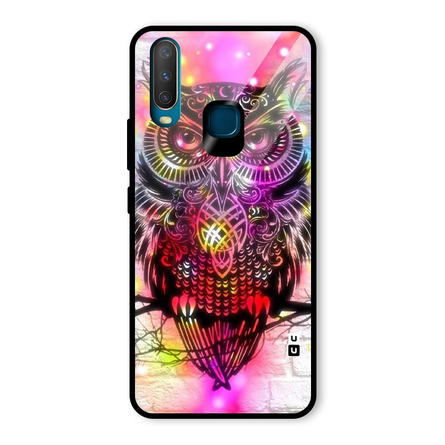 Colourful Owl Glass Back Case for Vivo Y12