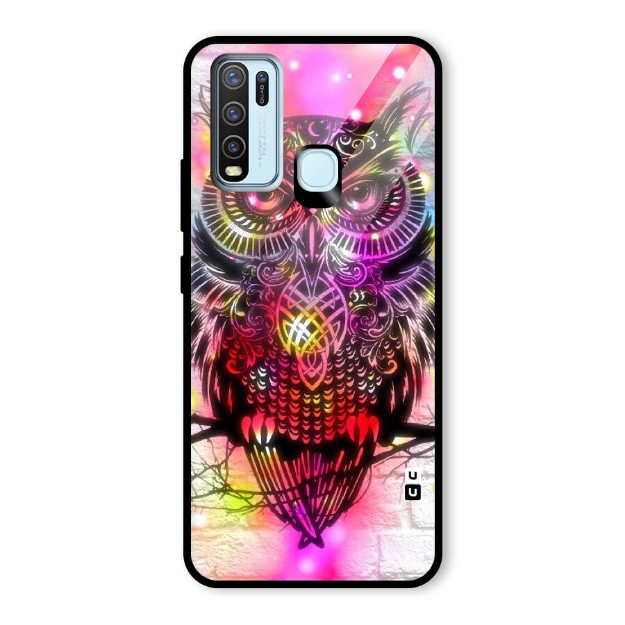 Colourful Owl Glass Back Case for Vivo Y30