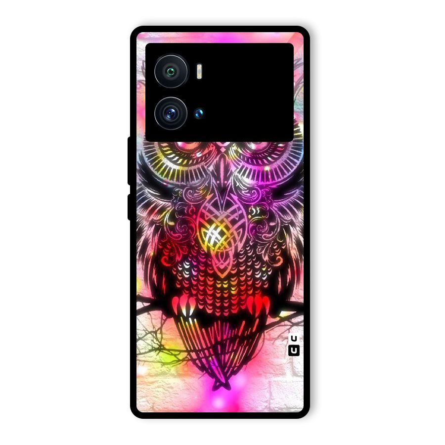 Colourful Owl Glass Back Case for Vivo iQOO 9 Pro