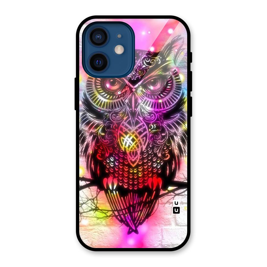 Colourful Owl Glass Back Case for iPhone 12 Mini