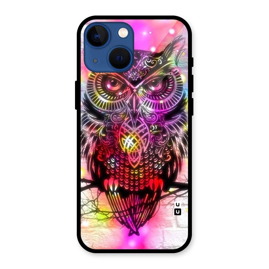 Colourful Owl Glass Back Case for iPhone 13 Mini