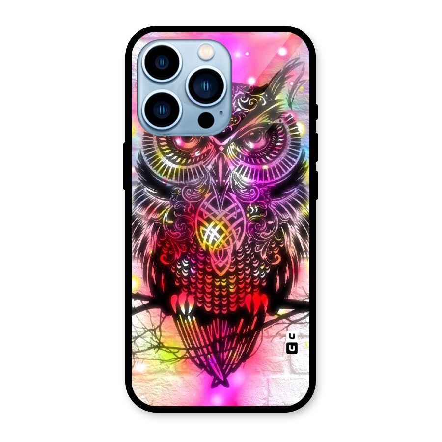 Colourful Owl Glass Back Case for iPhone 13 Pro