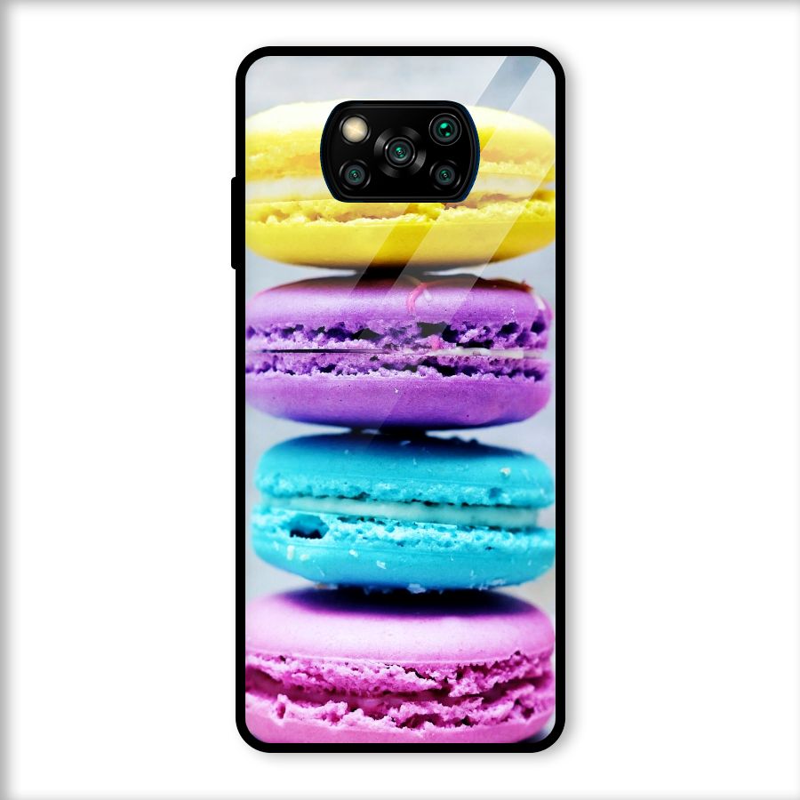 Colourful Whoopie Pies Glass Back Case for Poco X3