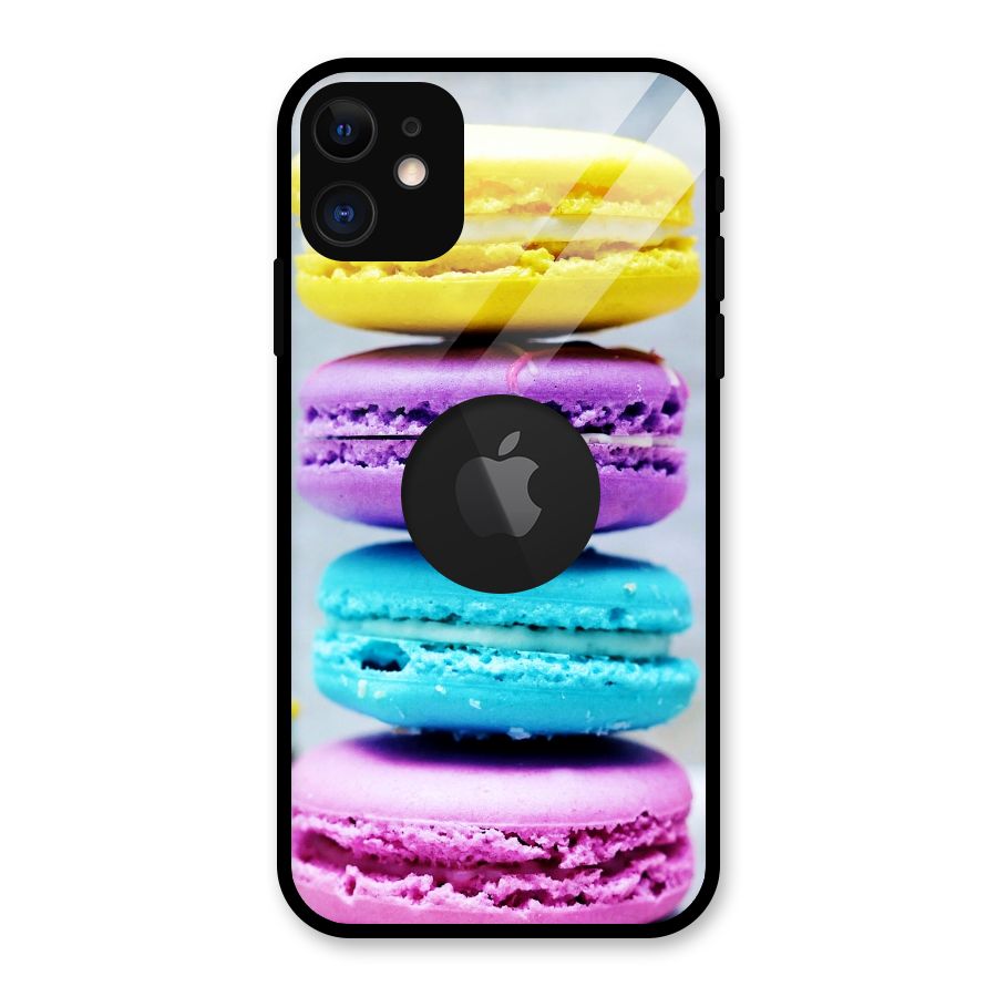 Colourful Whoopie Pies Glass Back Case for iPhone 11 Logo Cut