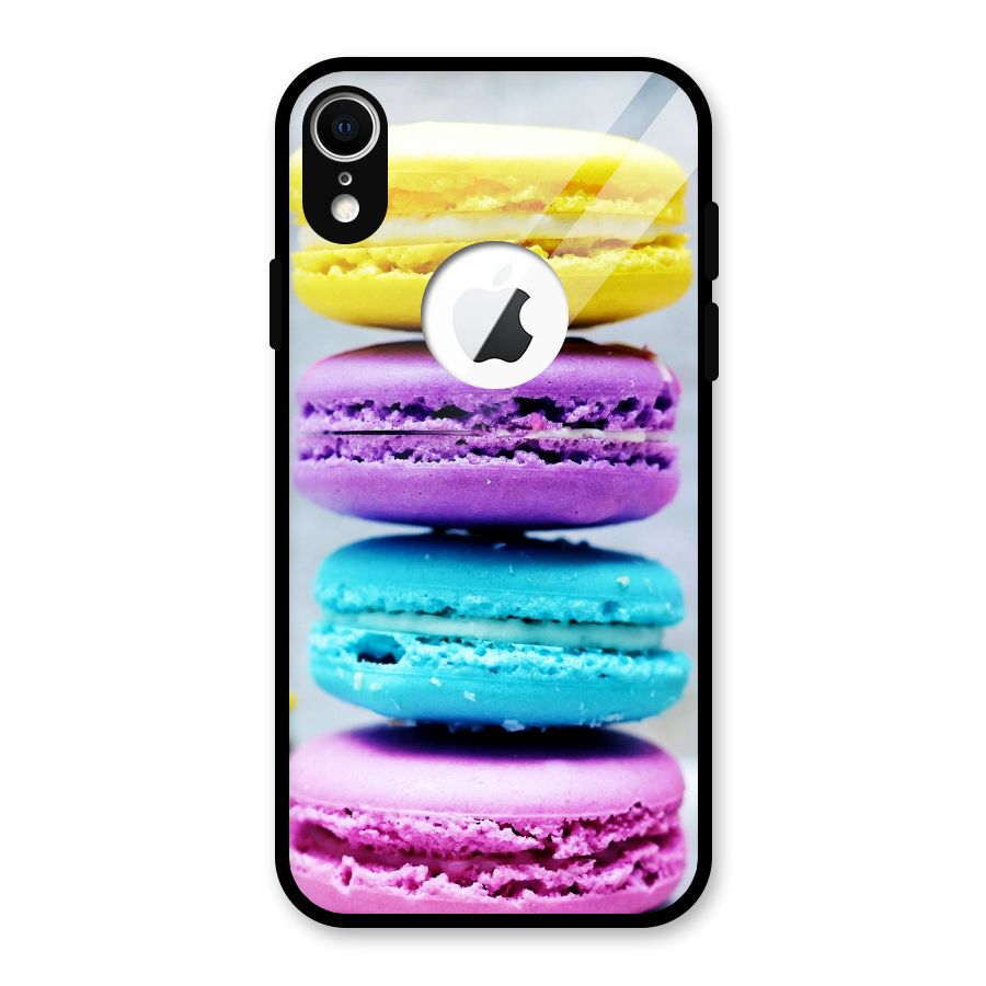 Colourful Whoopie Pies Glass Back Case for iPhone XR Logo Cut
