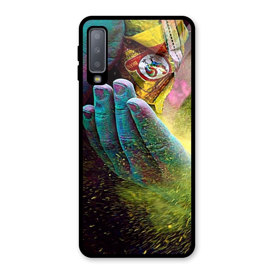 Colours Glass Back Case for Galaxy A7 (2018)