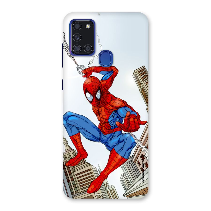 Comic Spider Man Back Case for Galaxy A21s
