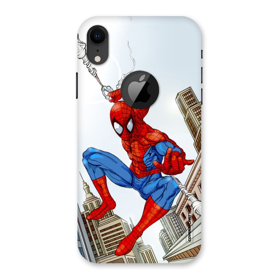 Comic Spider Man Back Case for iPhone XR Logo Cut