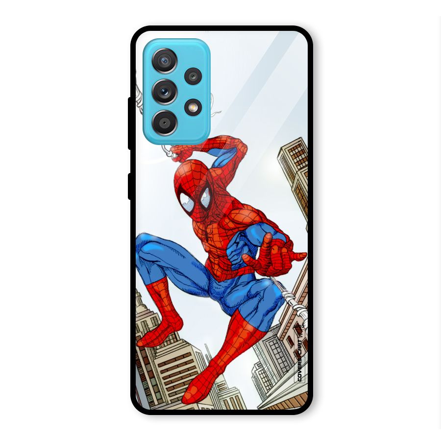 Comic Spider Man Glass Back Case for Galaxy A52s 5G