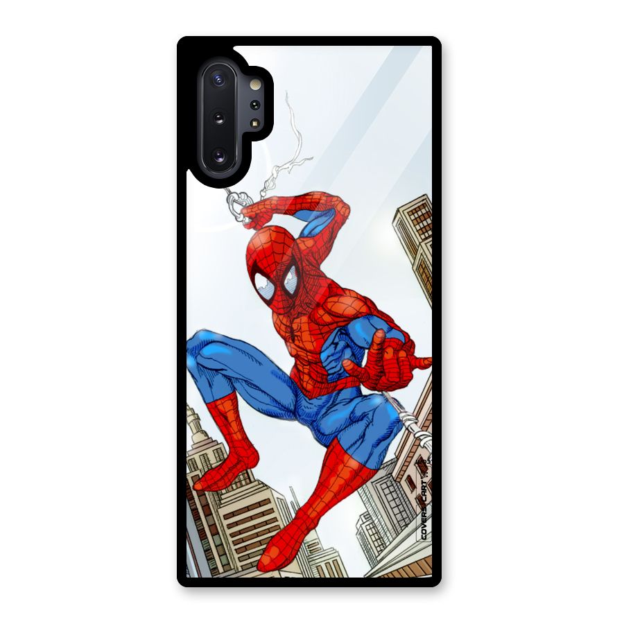 Comic Spider Man Glass Back Case for Galaxy Note 10 Plus