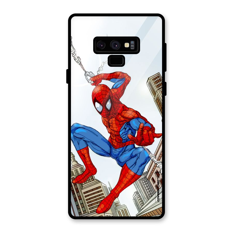 Comic Spider Man Glass Back Case for Galaxy Note 9