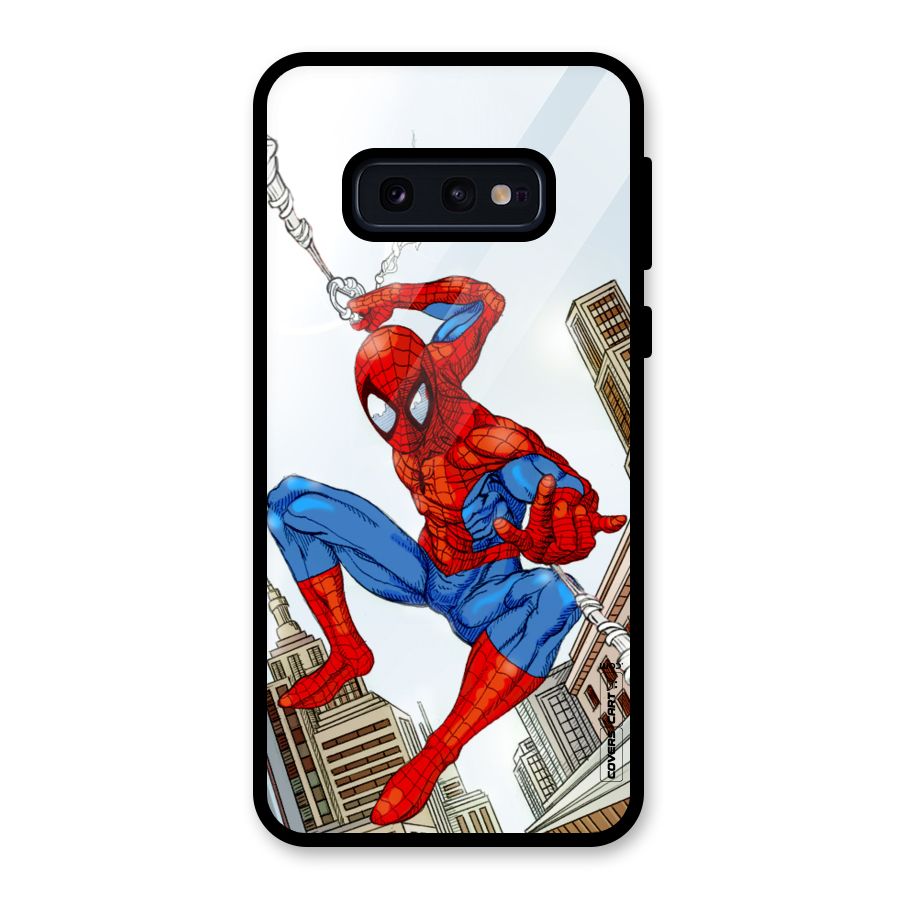 Comic Spider Man Glass Back Case for Galaxy S10e