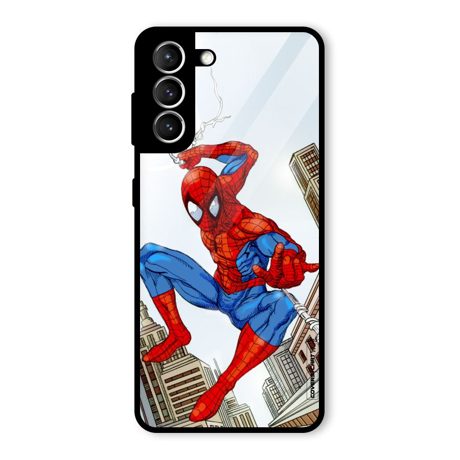 Comic Spider Man Glass Back Case for Galaxy S21 5G
