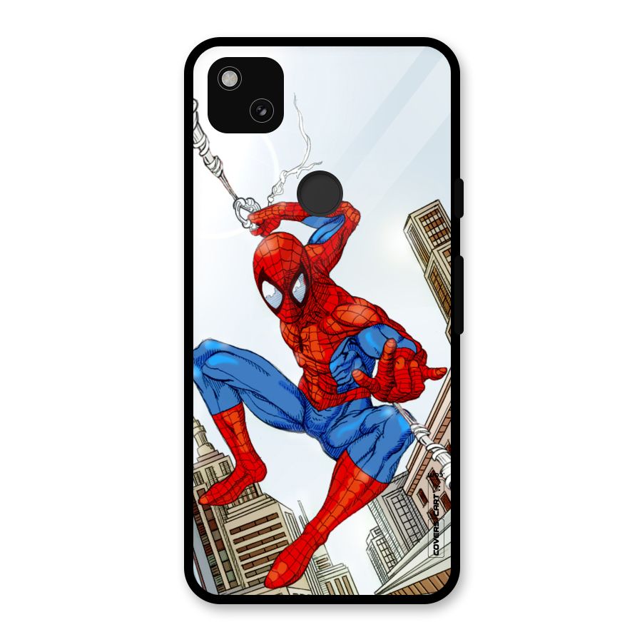 Comic Spider Man Glass Back Case for Google Pixel 4a