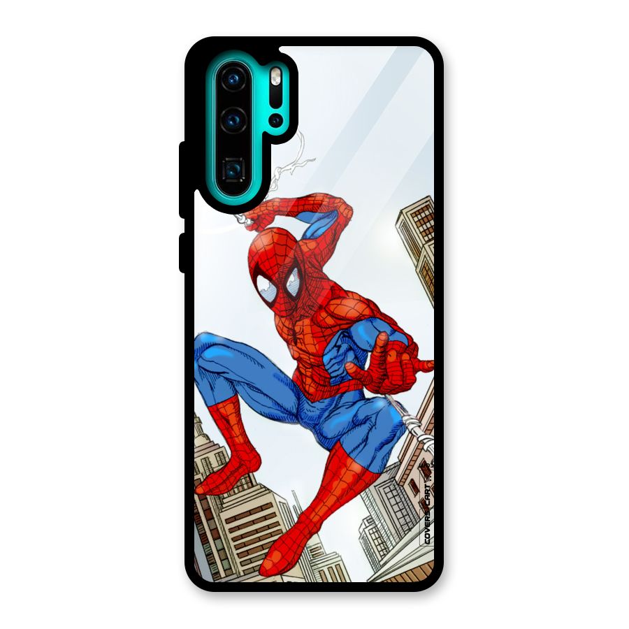 Comic Spider Man Glass Back Case for Huawei P30 Pro