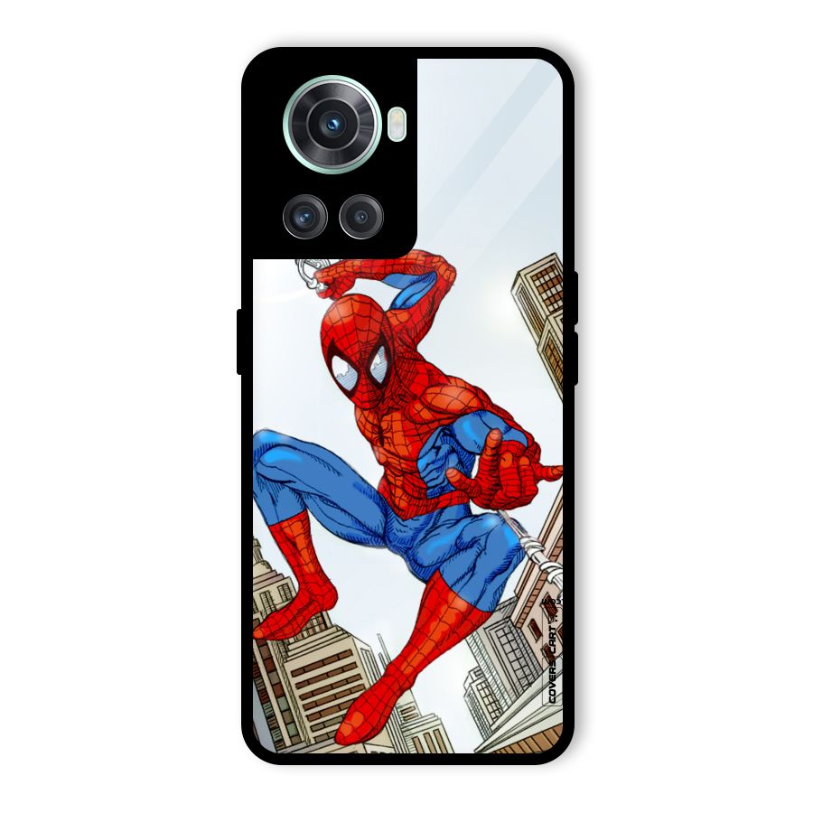 Comic Spider Man Glass Back Case for OnePlus 10R