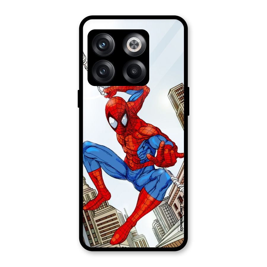 Comic Spider Man Glass Back Case for OnePlus 10T