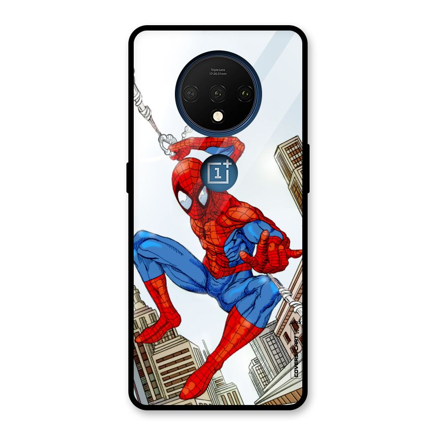 Comic Spider Man Glass Back Case for OnePlus 7T