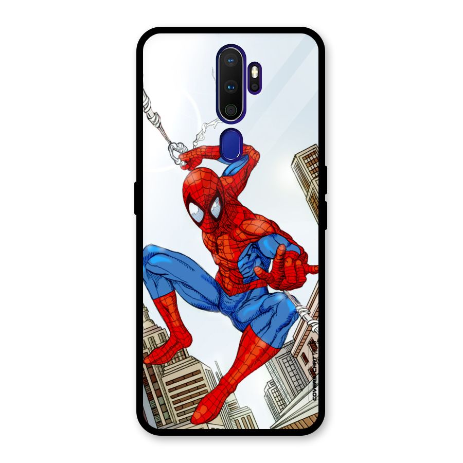 Comic Spider Man Glass Back Case for Oppo A9 (2020)