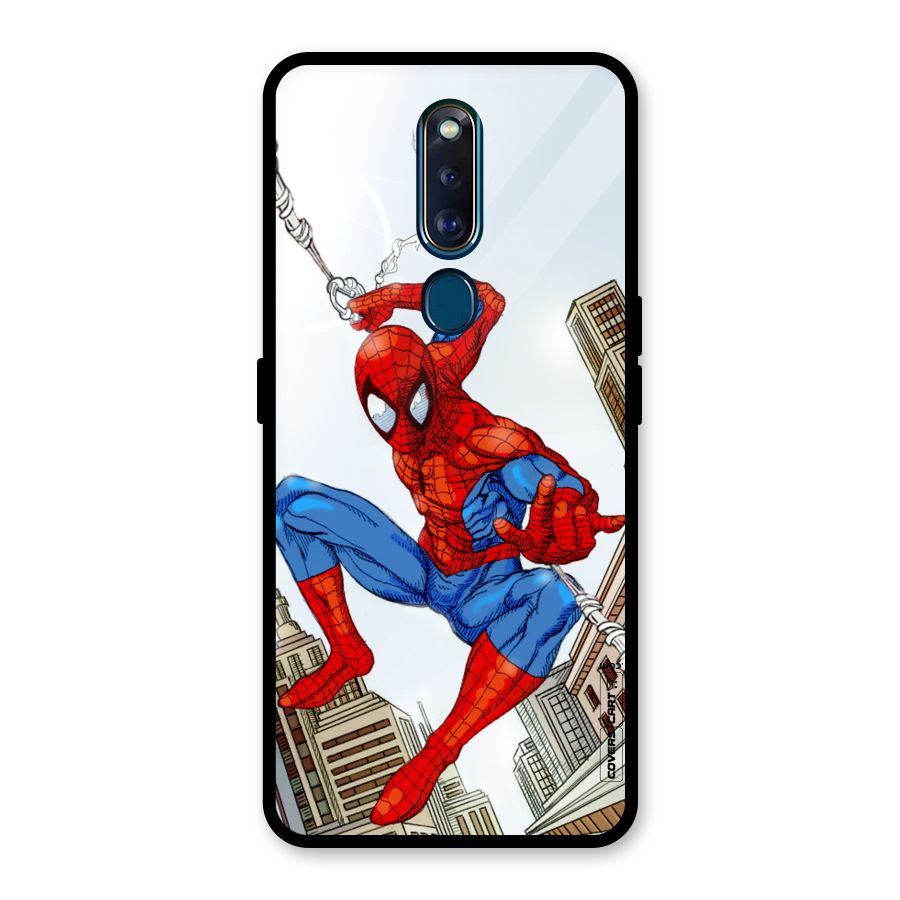Comic Spider Man Glass Back Case for Oppo F11 Pro