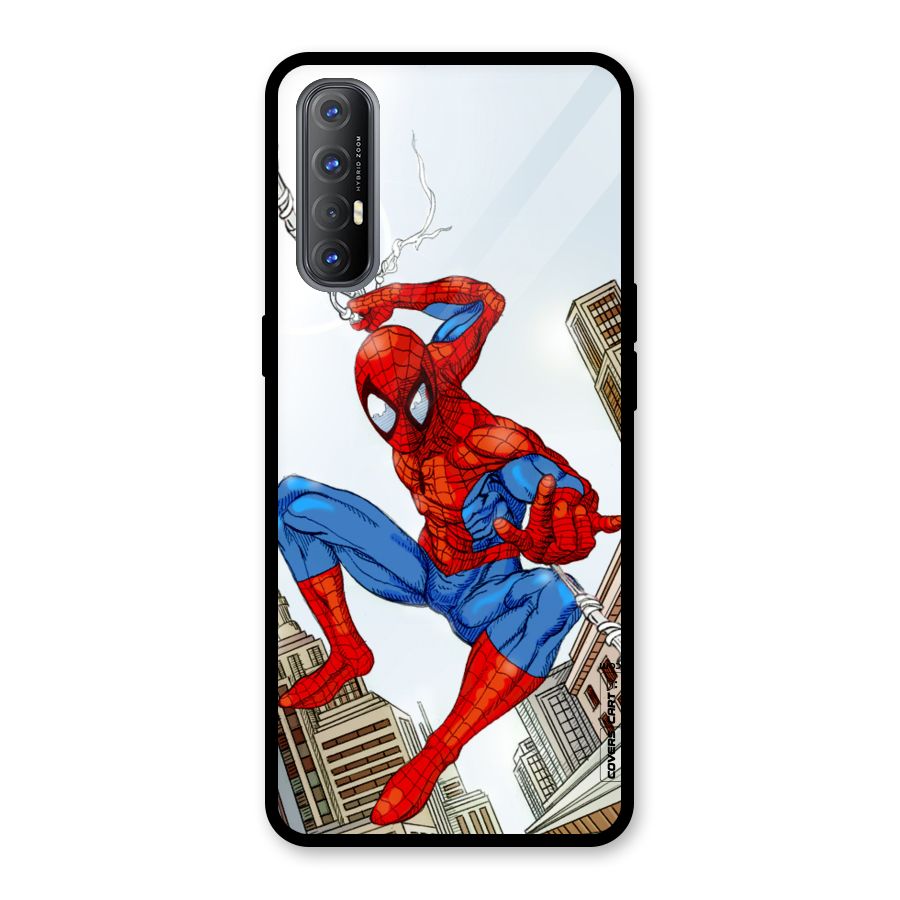 Comic Spider Man Glass Back Case for Oppo Reno3 Pro