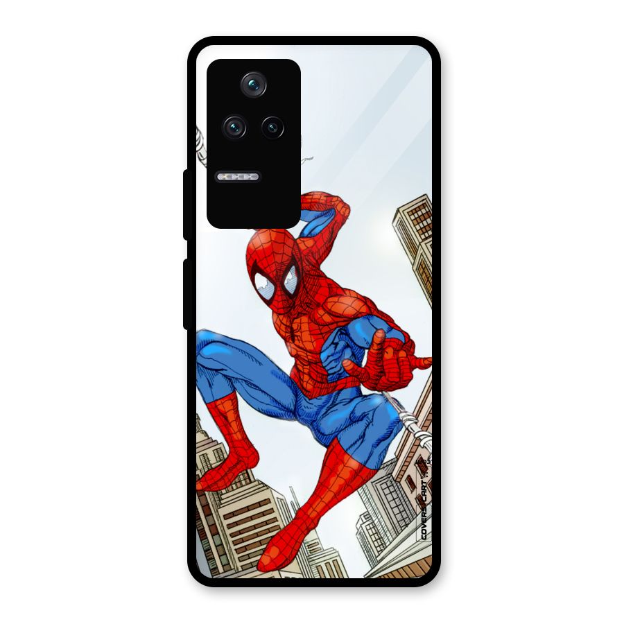 Comic Spider Man Glass Back Case for Poco F4 5G