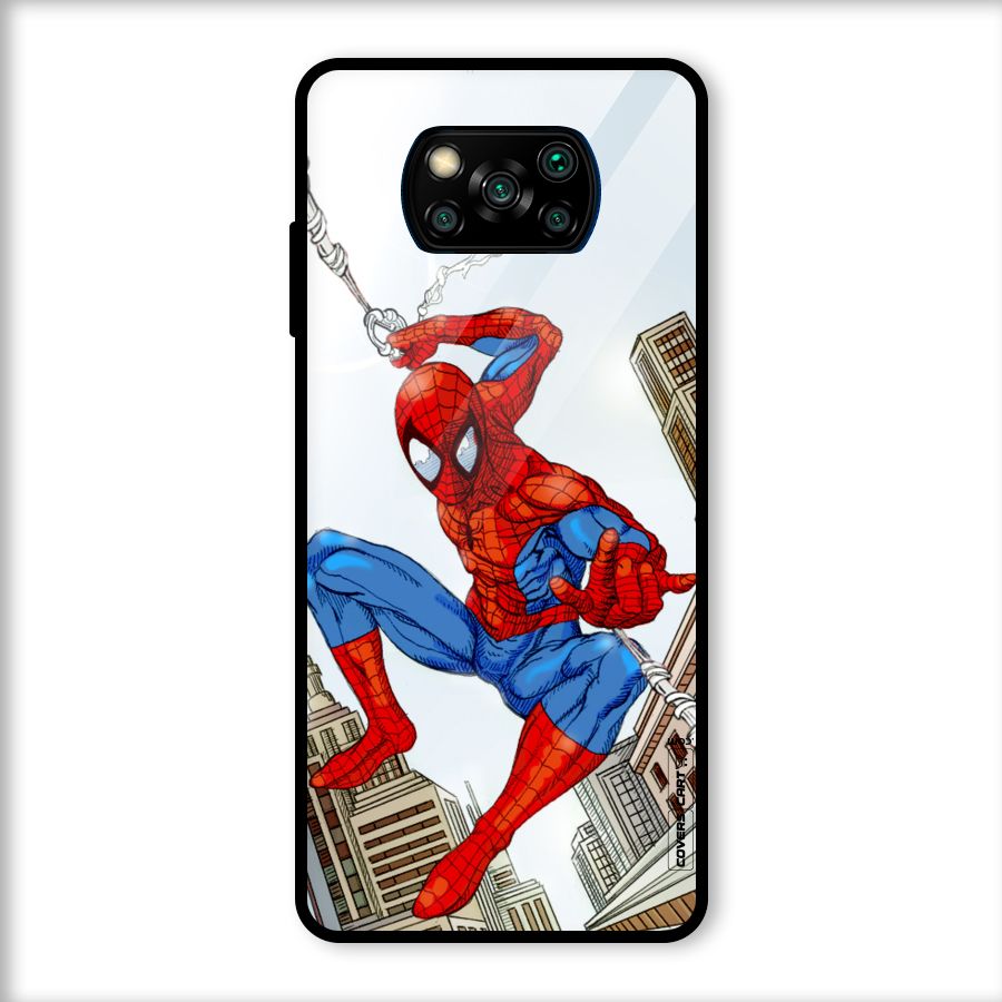 Comic Spider Man Glass Back Case for Poco X3