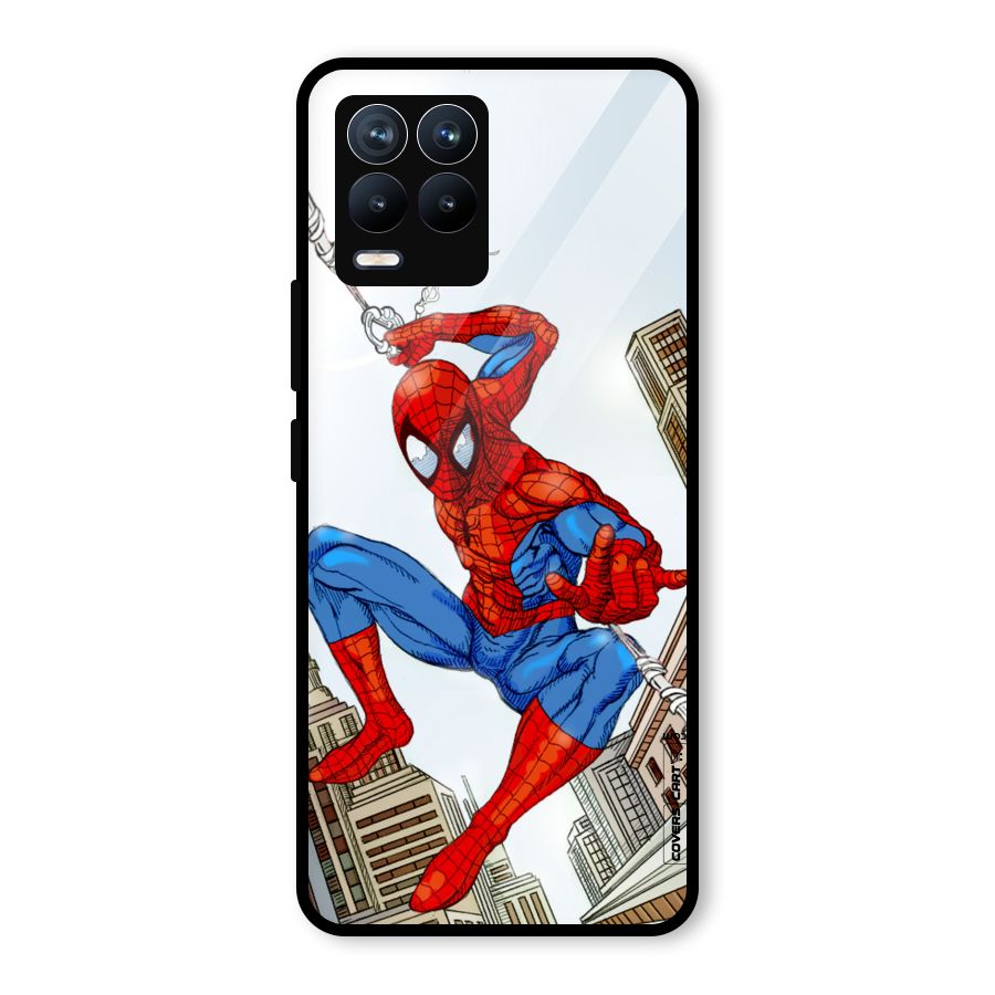 Comic Spider Man Glass Back Case for Realme 8 Pro