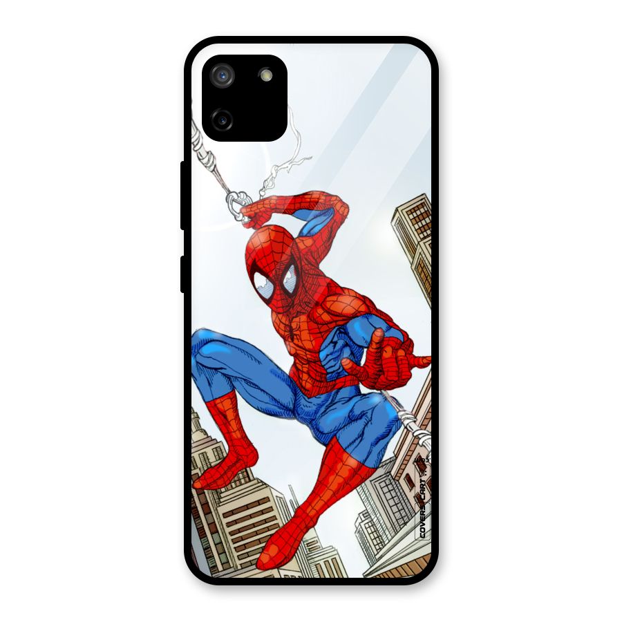 Comic Spider Man Glass Back Case for Realme C11