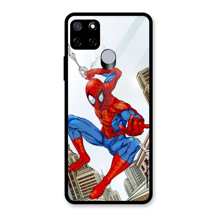 Comic Spider Man Glass Back Case for Realme C12